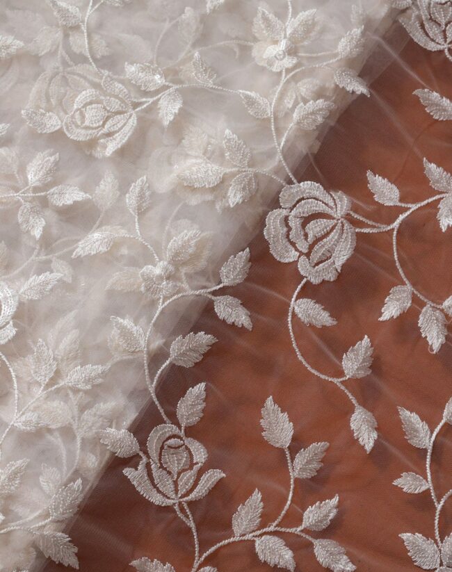 Pure White Dyable Embroidery Fabric