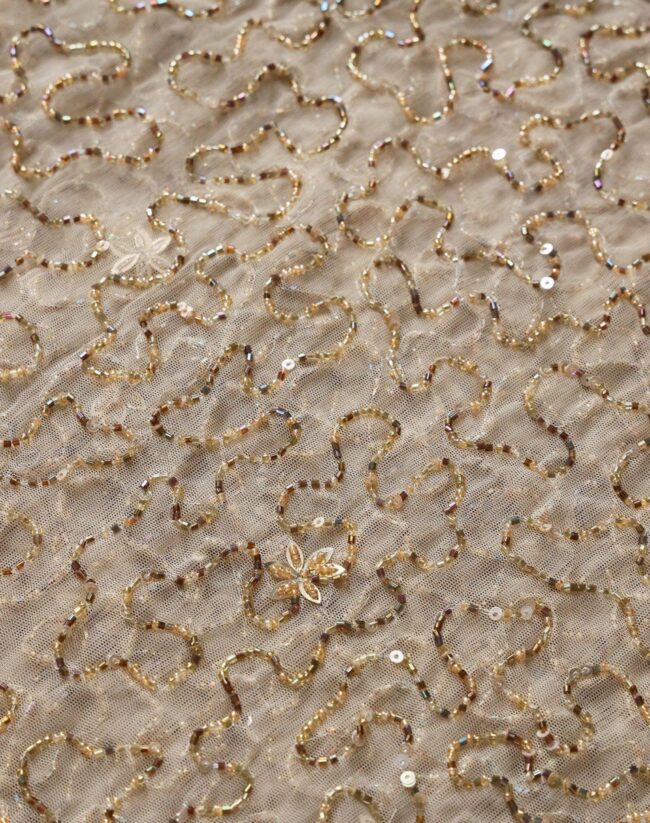 Ethereal Elegance Beaded Embroidery Fabric