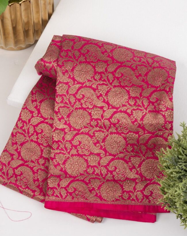 Pink Banarasi Blouse Piece