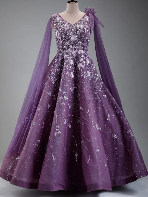 Elegant Purple Evening Gown