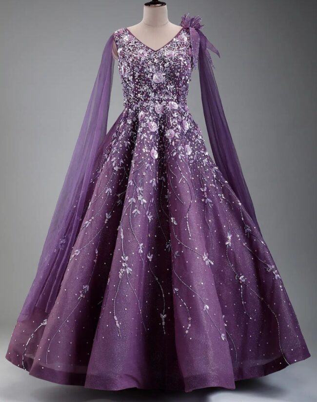 Elegant Purple Evening Gown