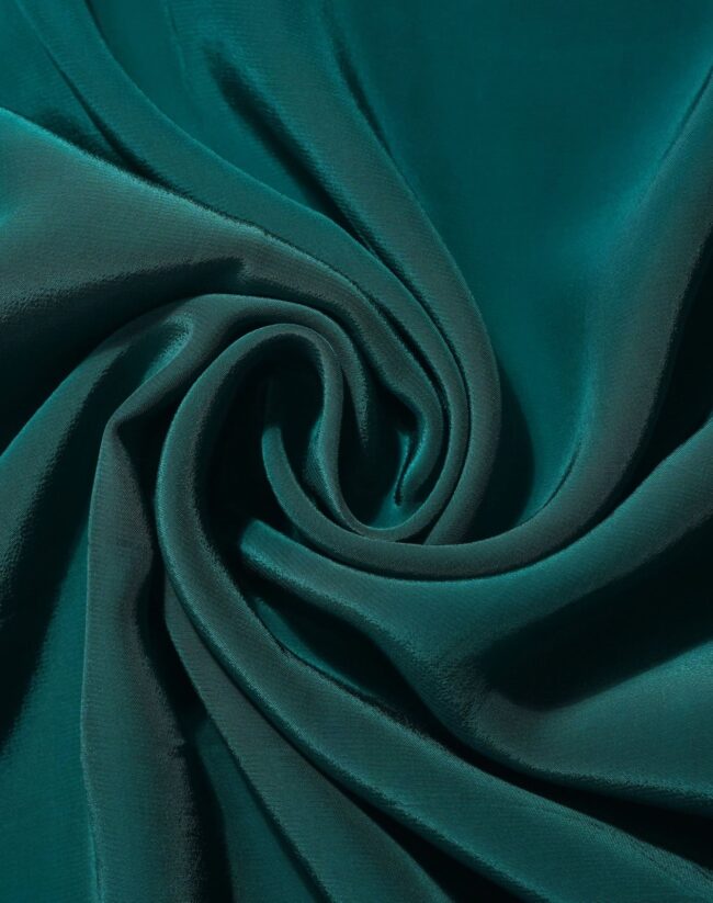 Bottle Green Solid Natural Crepe Fabric